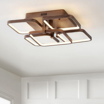 Sebastian 17.5" Integrated LED Metal Flush Mount Ceiling Light - JONATHAN Y